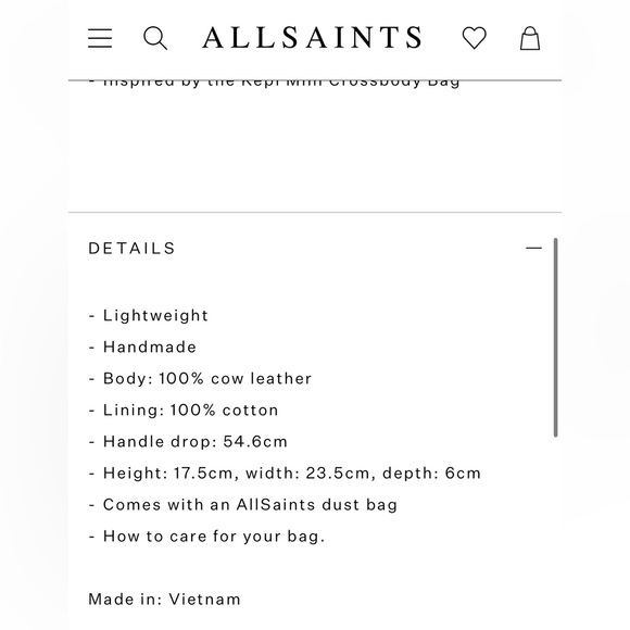 ALLSAINTS Womens Crossbody Bag - Picture 9 of 9